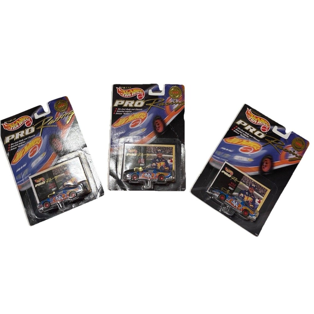 Lot of 3 1998 Hot Wheels Pro Racing Kyle Petty #44 NASCAR Diecast Car with Card